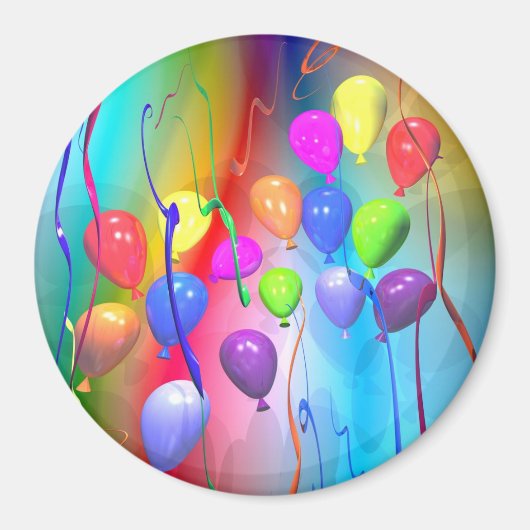 Bright Birthday Balloons Magnet (Vorne)