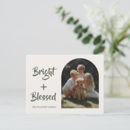 Bright & Blessed Foto Familie | Weihnachtskarte Postkarte