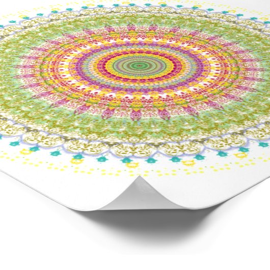 Bright Blessings Mandala Poster (Ecke)