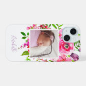 Bright Blogs Custom Foto Monogram iPhone 15 Hülle (Rückseite (Horizontal))