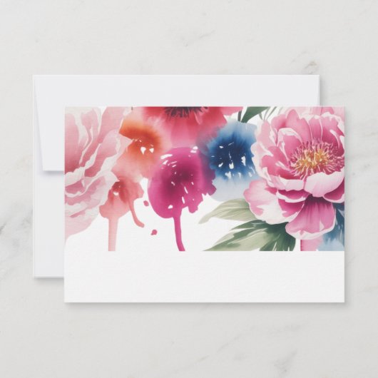 Bright Bloom Blossom Hochzeitsskala QR Code RSVP K Karte (Rückseite)