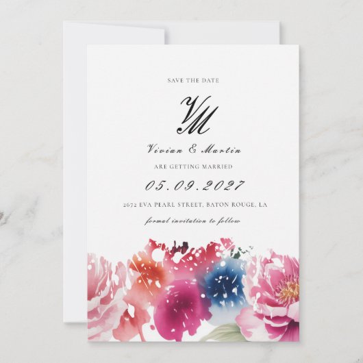 Bright Bloom Blossom Save the Date Einladung (Vorderseite)