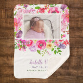 Bright Blooms Baby Girl Birth Stat Foto Sherpadecke