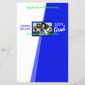 Bright Blue Abschluss Custom Candy Bar Wrapper Flyer (Vorne)