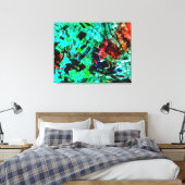 Bright blue abstract Stretched Canvas Print,Bright Leinwanddruck (Insitu (Schlafzimmer))