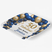 Bright Blue and Flat Gold Birthday Party Pappteller (Gewinkelt)