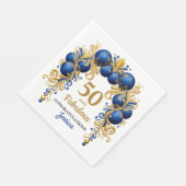 Bright Blue and Flat Gold Birthday Party Serviette (Ecke)