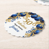 Bright Blue and Flat Gold Birthday Party Untersetzer (angewinkelt)