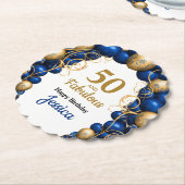 Bright Blue and Flat Gold Birthday Party Untersetzer (angewinkelt)