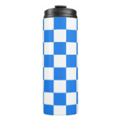 Bright Blue and White Checkers Thermosbecher (Vorderseite)