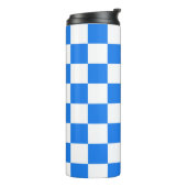 Bright Blue and White Checkers Thermosbecher (Nach links gedreht)