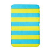 Bright Blue and Yellow Stripes  Badematte (Vorderseite Vertikal)