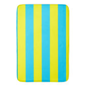 Bright Blue and Yellow Stripes  Badematte (Vorderseite Vertikal)