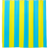 Bright Blue and Yellow Stripes  Duschvorhang (Vorderseite)