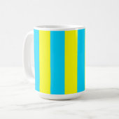 Bright Blue and Yellow Stripes  Kaffeetasse (Vorderseite Links)