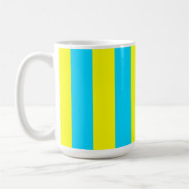 Bright Blue and Yellow Stripes  Kaffeetasse