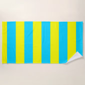 Bright Blue and Yellow Stripes  Strandtuch (Vorderseite)