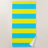 Bright Blue and Yellow Stripes  Strandtuch (Vorderseite)
