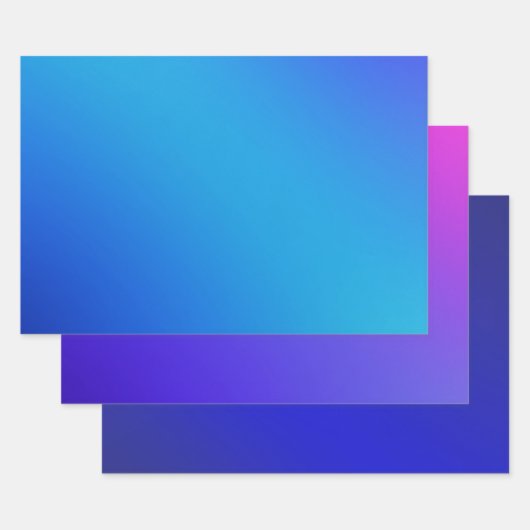 Bright Blue Aqua Ombre Gradient Geschenkpapier Set (Set)