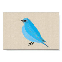 Bright Blue Bird Tanager auf Linen Leinwand
