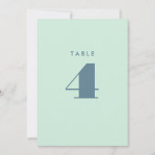 Bright Blue Bold Typografy Tischnummer Card (Vorderseite)