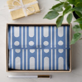 Bright Blue Bone Inlay Border Dots Decoupage Paper Seidenpapier (Geschenk)