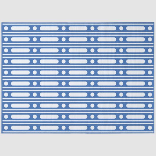 Bright Blue Bone Inlay Border Dots Decoupage Paper Seidenpapier (Vorderseite)