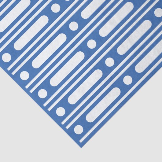 Bright Blue Bone Inlay Border Dots Decoupage Paper Seidenpapier (Detail)