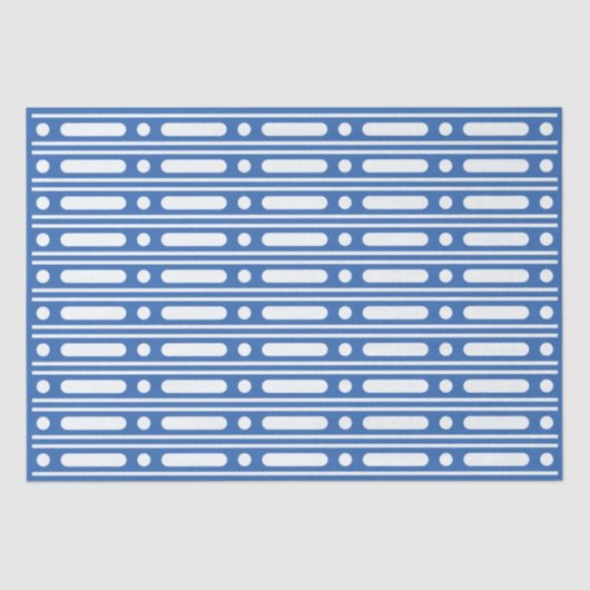 Bright Blue Bone Inlay Border Dots Decoupage Paper Seidenpapier (Vorderseite)