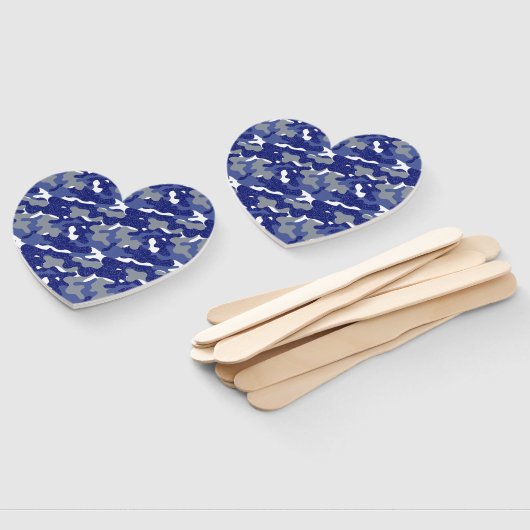 Bright Blue Camouflage Sparkle Camouflage Lovers Fächer (Non-assembled)