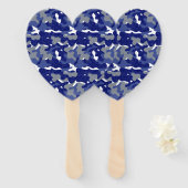 Bright Blue Camouflage Sparkle Camouflage Lovers Fächer (Vorne und Hinten)