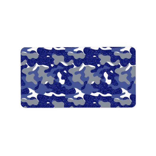 Bright Blue Camouflage Sparkle Camouflage Soldier Adressaufkleber (Vorne)