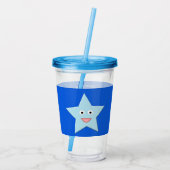 Bright Blue Celebration Star Acryltrinkbecher (Rückseite)