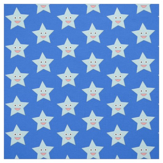 Bright Blue Celebration Star Craft Fabric Stoff (Muster)
