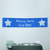 Bright Blue Celebration Star Custom Banner (Messeveranstaltung)