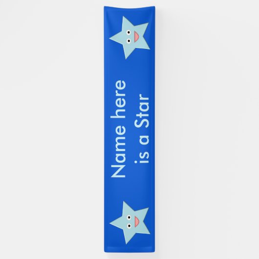 Bright Blue Celebration Star Custom Banner (Vertikal)