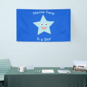 Bright Blue Celebration Star Custom Banner (Messeveranstaltung)
