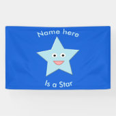 Bright Blue Celebration Star Custom Banner (Horizontal)