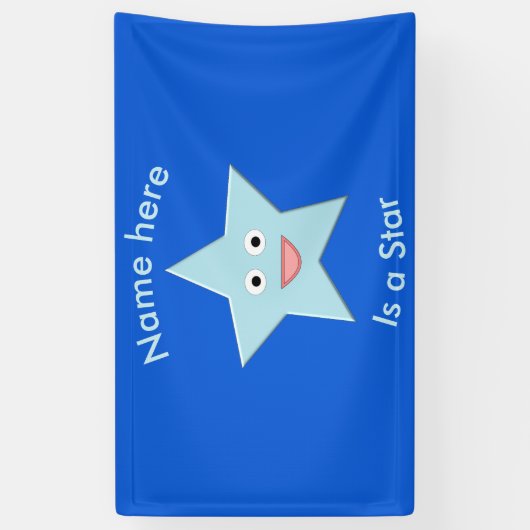 Bright Blue Celebration Star Custom Banner (Vertikal)