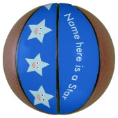 Bright Blue Celebration Star Custom Basketballs (Vertikal)