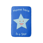 Bright Blue Celebration Star Custom Bath Mat Badematte (Vorderseite Vertikal)