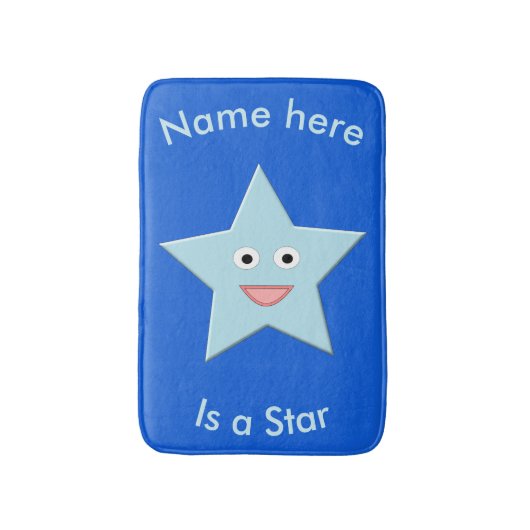 Bright Blue Celebration Star Custom Bath Mat Badematte (Vorderseite Vertikal)