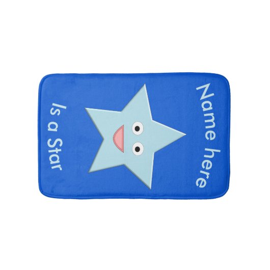 Bright Blue Celebration Star Custom Bath Mat Badematte (Vorderseite)