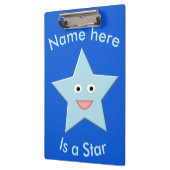 Bright Blue Celebration Star Custom Clipboard Klemmbrett (Links)