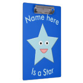 Bright Blue Celebration Star Custom Clipboard Klemmbrett (Rechts)