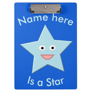Bright Blue Celebration Star Custom Clipboard Klemmbrett