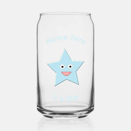 Bright Blue Celebration Star Custom Dosenglas (Vorderseite)