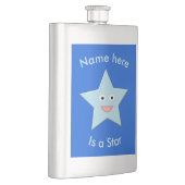 Bright Blue Celebration Star Custom Flags Flachmann (Rechts)