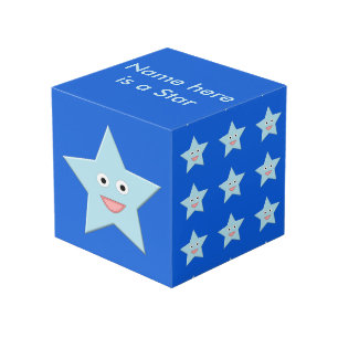 Bright Blue Celebration Star Custom Foto Cube Würfel