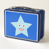 Bright Blue Celebration Star Custom Metal Lunchbox (Rückseite)